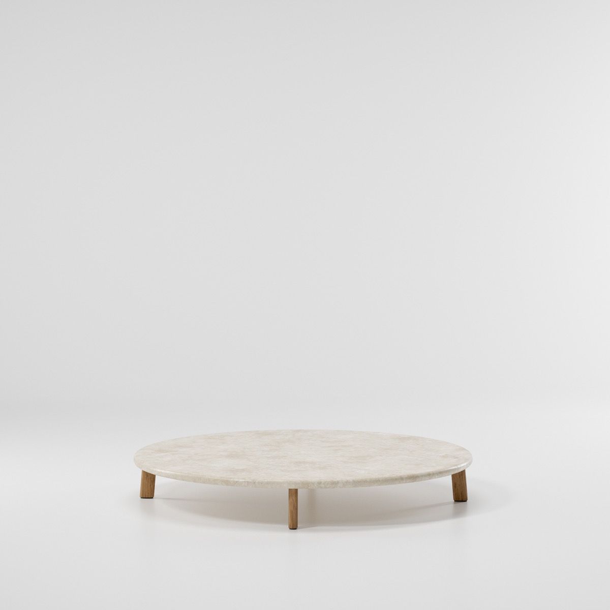 Giro Centre table travertine + teak leg 135